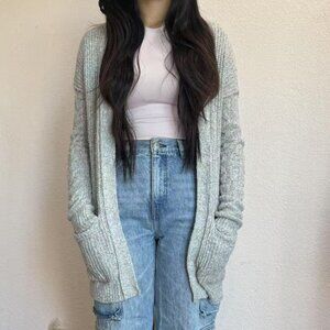 Abercrombie & Fitch Gray Knit Cardigan